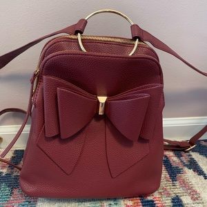 Maroonish/red/burgundy backpack purse